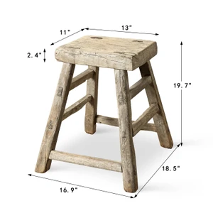 Vintage Rustic Stool 19.7 H 13  W 11 D