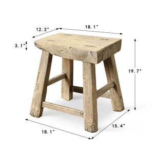 Vintage Rustic Stool 19.7 H 18.1 W 12.2 D