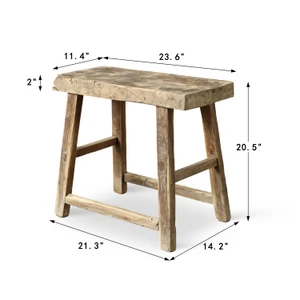 Vintage Rustic Stool 20.5 H 23.6 W 11.4 D