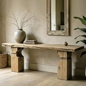 Approx. 107 Inches Long Heritage Timber Beam Console, Weathered Natural