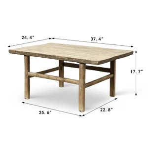 Approx. 37" Long, 24"Deep Vintage Coffee Table, Weathered Natural