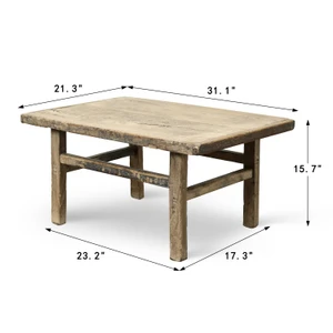 Approx. 31" Long, 21"Deep Vintage Coffee Table, Weathered Natural
