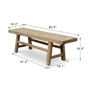 Approx. 54" Long, 14"Deep Vintage Coffee Table Weathered Natural
