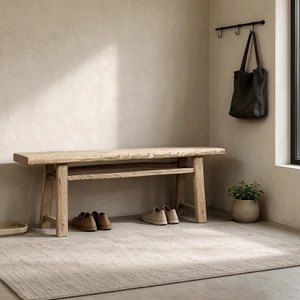 Vintage Noodle Bench 47.2" Wide 15.4" Deep Weathered Natural