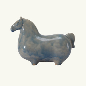 Trotter Horse Light Green/Blue 12x5.5x9H