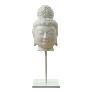 Marble Buddha Head Statue - Traditional Head Dress Marble Buddha Head Statue - Traditional Head Dress