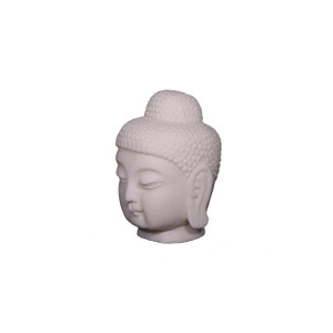 9" Hand Carved White Marble Buddha Head Statue 9" Hand Carved White Marble Buddha Head Statue