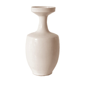 17" Creamy White Ceramic Vase - Large Opening