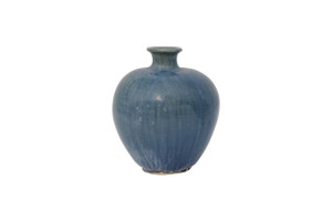 11" Blue-Green Vintage Style Ceramic Round vase-small opening (size and finish vary) 11" Blue-Green Vintage Style Ceramic Round vase-small opening (size and finish vary)