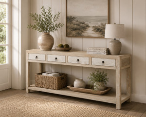 Amalfi Two Tones Sideboard With Four Drawers 75x18x35