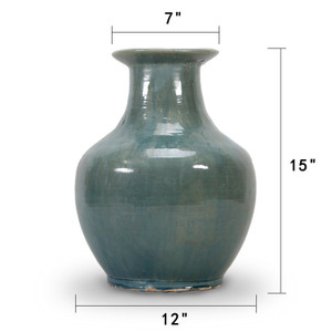 15" Blue-Green Vintage Style Vase (color vary) 15" Blue-Green Vintage Style Vase (color vary)