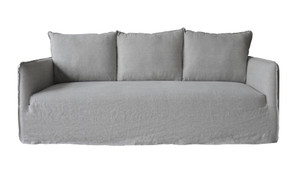 Naples Slipcover Sofa Wash Linen Gray 91x40x38.5H