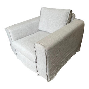 Peninsula Slipcovered Swivel Sofa Chair Wash Linen Gray Peninsula Slipcovered Swivel Sofa Chair Wash Linen Gray