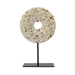 Off White Jade Disk with Carving Off White Jade Disk with Carving