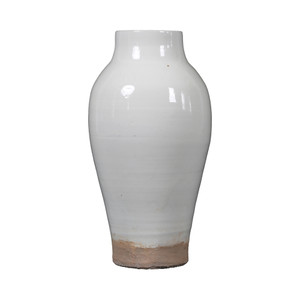 10" White vase with big opening