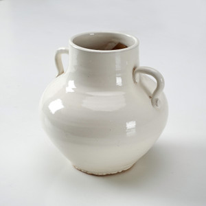 Approx. 6.3" High Creamy White Vase with Two Decorative Handles Approx. 6.3" High Creamy White Vase with Two Decorative Handles
