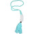 White Shell Light Blue Tassels 26"Long