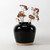 Glazed obsidian small vase with unfinished base Vintage(Approx size 9x9x9)