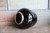 Glazed obsidian small vase with unfinished base Vintage(Approx size 9x9x9)