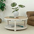 Amalfi Two Tones Round Coffee Table with Shelf Antique White 39X39X18H Amalfi Two Tones Round Coffee Table with Shelf Antique White 39X39X18H
