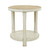 Amalfi Two Tones Round Side Table with Shelf Antique White 22x22x24H