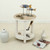 Amalfi Two Tones Round Side Table with Shelf Antique White 22x22x24H