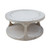 Milo Round Coffee Table with Rattan Top Weathered Whitewash
