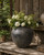 13" Earthy Gray Pottery Pot Apple-Shape Large (finish varies no two are the same)