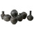 13" Earthy Gray Pottery Pot Apple-Shape Large (finish varies no two are the same)