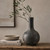 Approx. 16" High Earthy Gray Pottery Globular Vase (finish varies no two are the same)