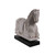 Travertine Horse Statue with Black Wooden Base 16x15x5H