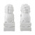 Pair of White Marble Guardian Lion Medium