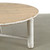 Amalfi Two Tones 47" Round Coffee Table with Round Leg Distressed White 47x47x18H