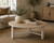 Amalfi Two Tones 47" Round Coffee Table with Round Leg Distressed White 47x47x18H