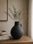 12" Earthy Gray Pottery Globular Vase Small