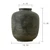 12" Earthy Gray Pottery Vase Cylinder-Shaped