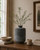 13" Earthy Gray Pottery Vase Small Opening Cylinder-Shaped