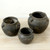 Approx 8-10 Inches High Vintage Charcoal/Gray Water Jars with Four Handles