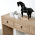 98" Waterfall Console Table with Five Drawers Weathered Natural(Dovetail Joints on tabletop)