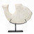 11" Stone Fish with Stand Off White
