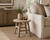 Round Rustic Side table Weathered Elm Wood 22x22x20H