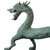 Approx. 21" Long Distressed Green Bronze Han Dragon Statue 