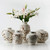 Amalfi Double Glazed Two Handles Tapered Vase with Flower Motif 8.6x8.6x9.4 H