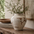 Amalfi Double Glazed Two Handles Tapered Vase with Flower Motif 8.6x8.6x9.4 H