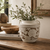 Amalfi Double Glazed Vase Large Opening with Flower Motif 10x10x10H