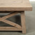 60" Long Cross Legs Coffee Table Weathered Natural 60x34x18H