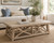 60" Long Cross Legs Coffee Table Weathered Natural 60x34x18H