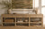 Capri console table with 6 hiding drawers weathered natural 116x20x32.5H