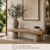 Approx. 68" Long Live Edge Reclaimed Wood Bench with Barrel Legs (Size vary)