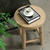 14" Round Solid Stool Weathered Natural